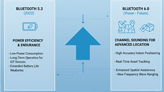 Bluetooth 5.3と6.0　6.0のChannel Soundingで屋内測位や資産管理　5.3は省電力での長時間駆動